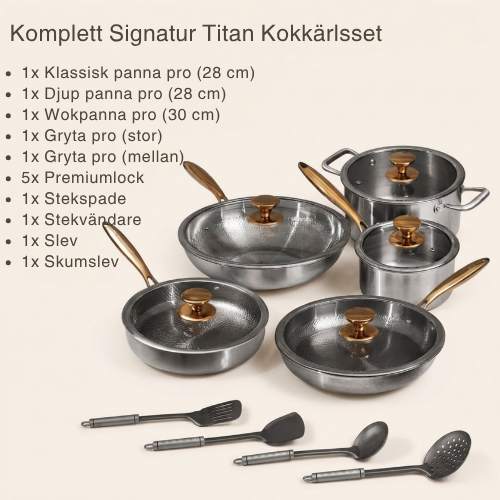 Titankjökken Komplett Signatur Titan Kokkärlsset (14 Delar)