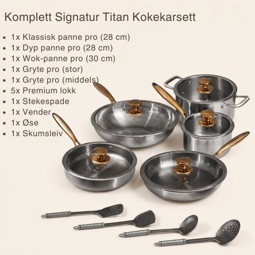 Titankjökken Komplett Signatur Titan Kokkärlsset (14 Delar)